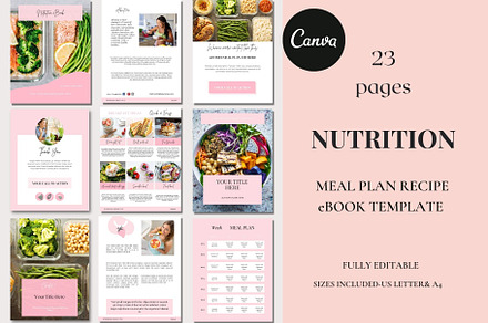 Nutrition Meal Plan Recipe Canva, a Magazine Template by Deepa Template Studio