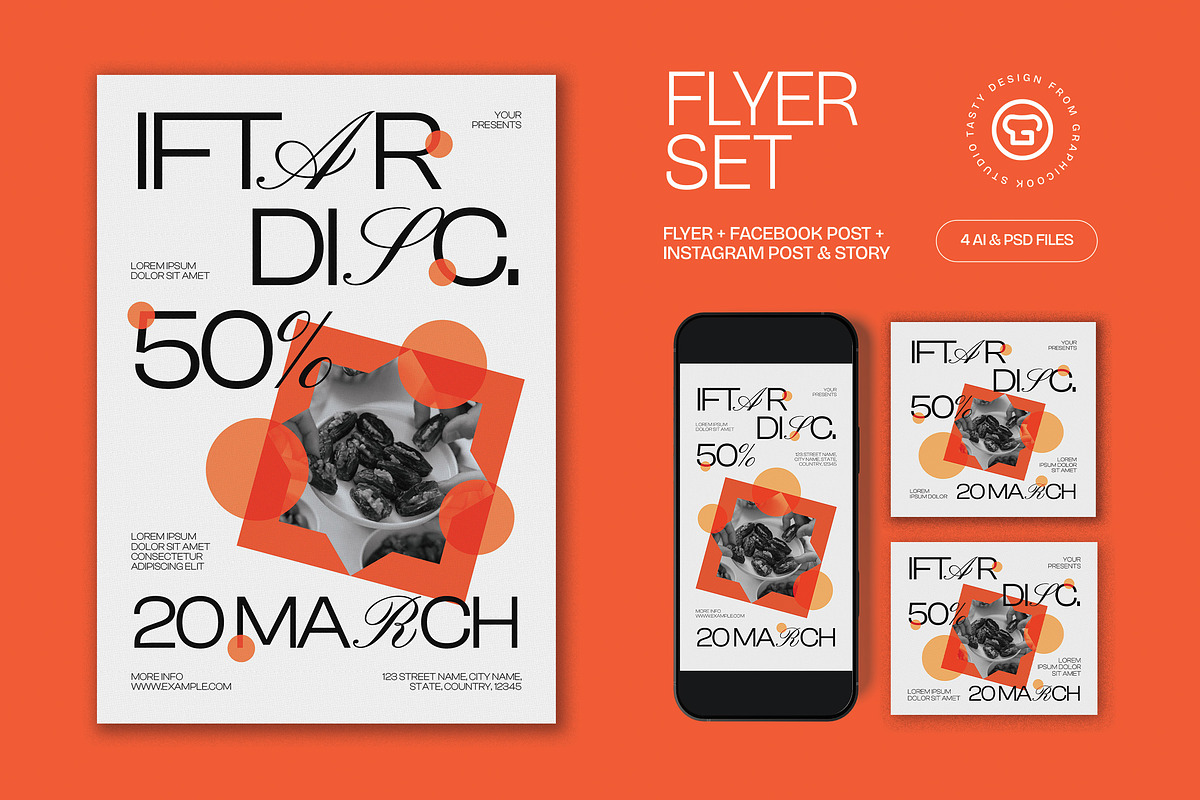 White Iftar Discount Flyer Set, a Flyer Template by graphicook (Photo 1 of 3)
