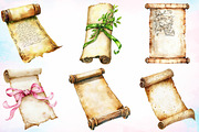 Vintage Medieval Scroll Clipart PNG, an Illustration by Canvas Craft (Thumbnail 2 of 3)