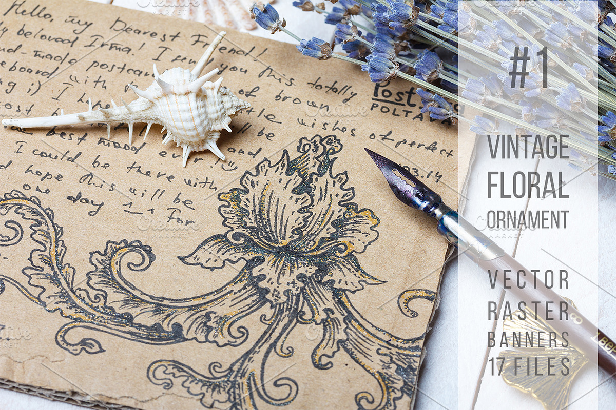 Vintage floral ornament pack, an Object Graphic by separisa (Photo 1 of 2)
