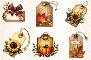 Vintage Wooden Autumn Tags Clipart, an Illustration by Rose Art (Thumbnail 2 of 5)