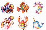 Ocean Clipart Bundle, an Illustration by Watercolor design (Thumbnail 3 of 12)