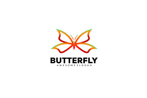 Butterfly Line Art Logo Design Beaut