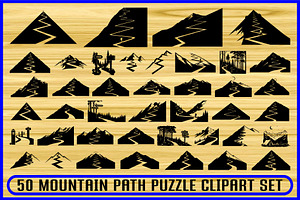 Mountain Path Puzzle Clipart Set, an Object Illustration by Gfx_Store