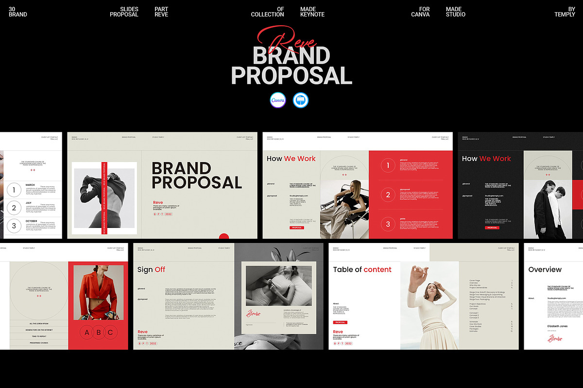REVE | Brand Proposal Keynote Canva, a Presentation Template by Studio Temply (Photo 1 of 13)