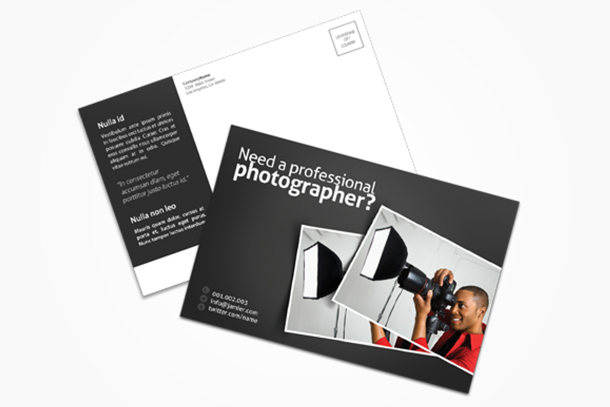 Photography Postcard, a Card Template by printdesignbundle