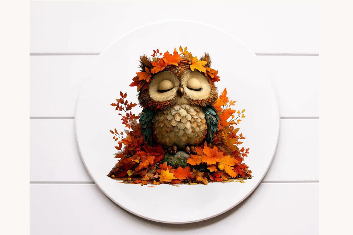 Whimsical Autumn Fall Owl Clipart, a Seasonal Illustration by Designworld (Photo 10 of 10)