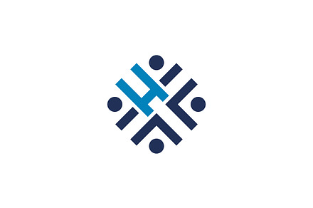Letter HF FH HFF Community Logo