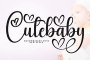 Cutebaby | Script Font, a Handwritten Font by Scratchones (Thumbnail 1 of 9)