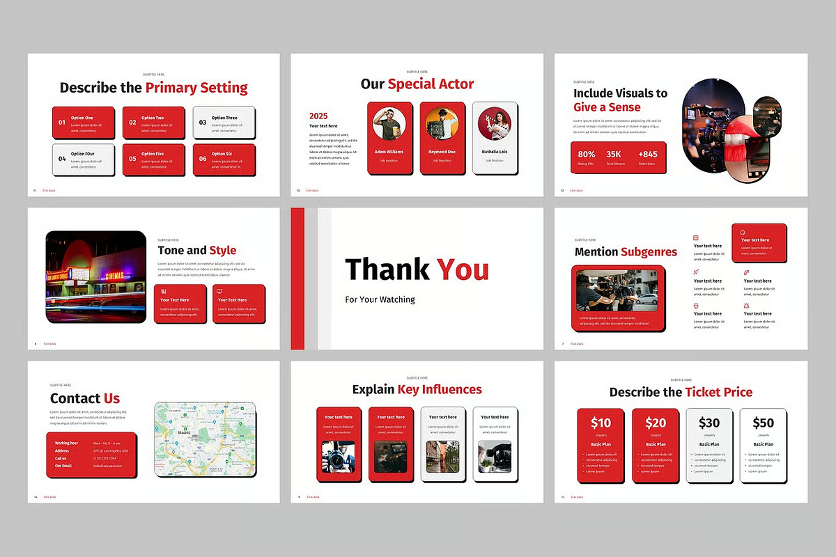 Film Movie Deck Keynote Templates, a Presentation Template by Fit-tee (Photo 4 of 4)