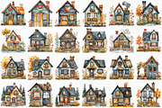 Watercolor Houses Clipart, an Illustration by Craft Nest (Thumbnail 6 of 12)
