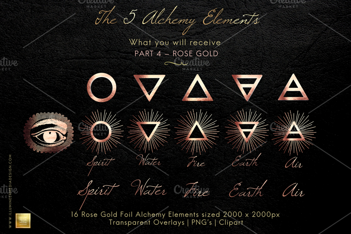 The 5 Alchemy Elements: Foil Set, an Object Graphic by Illumineer Media & Design (Photo 11 of 13)