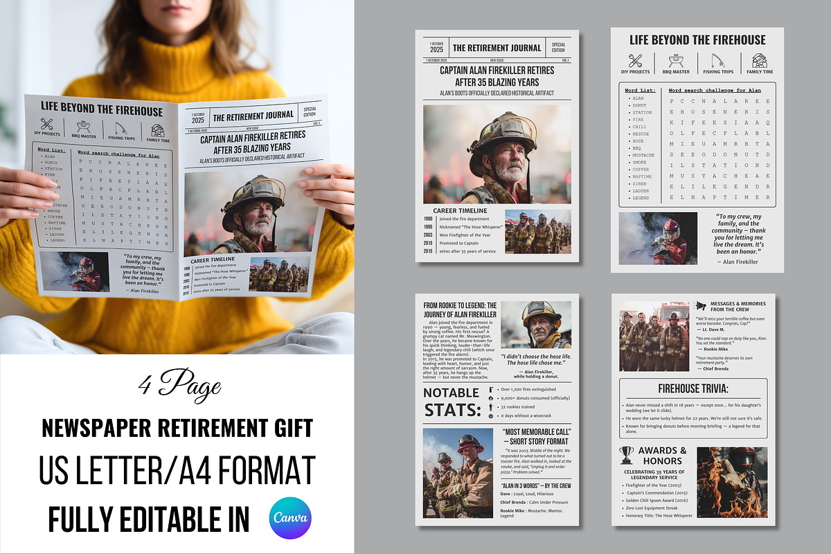 Newspaper Firefighter Retirement