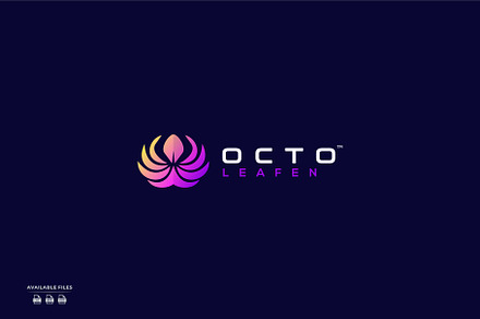 octo leaf modern logo