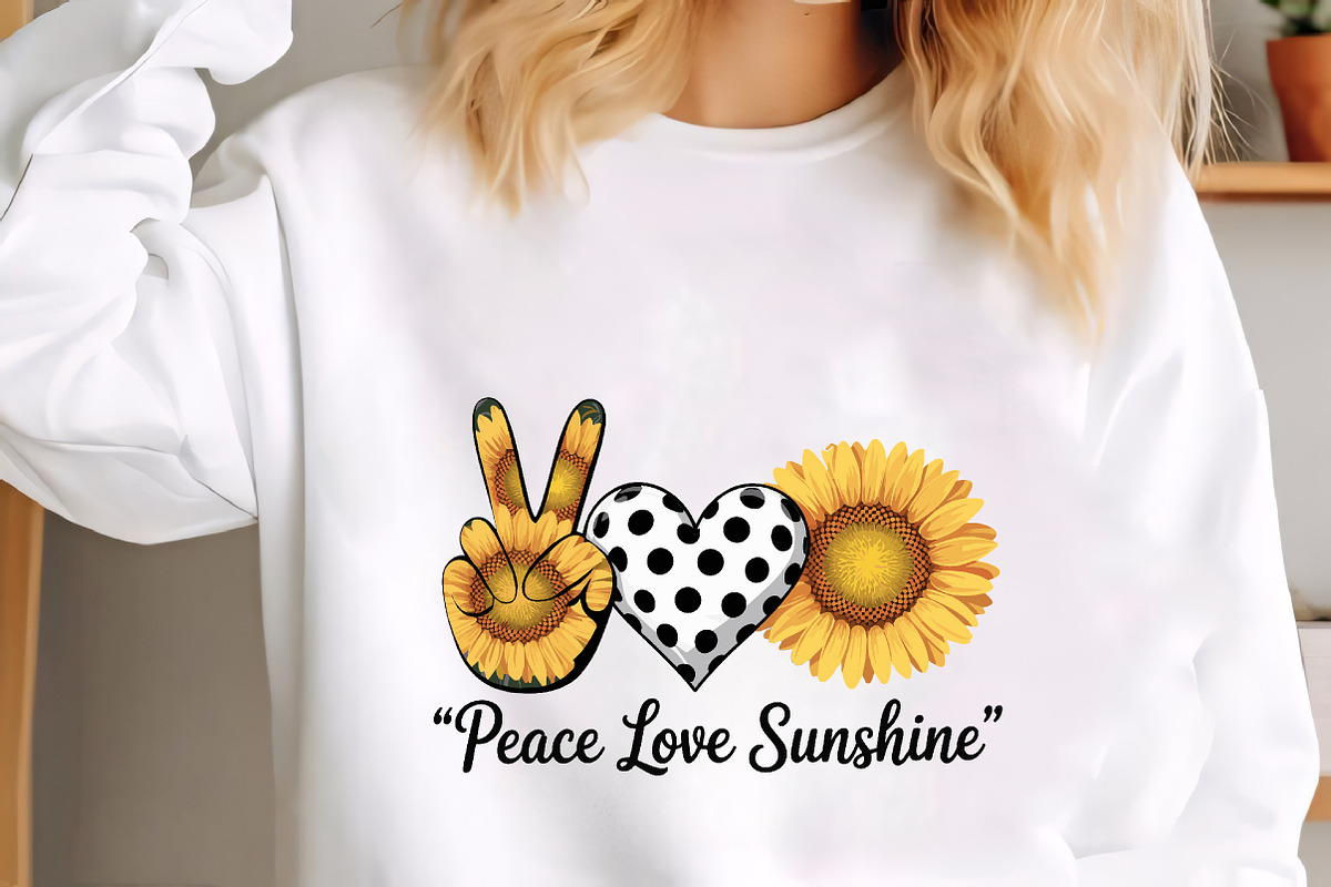 Peace love sunshine sunflower design, an Illustration by CrexoraLab (Photo 4 of 4)