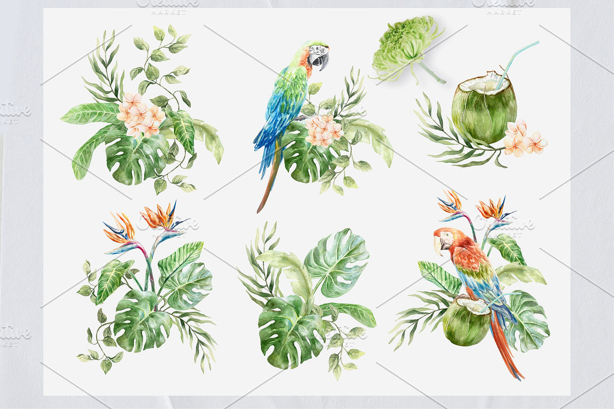 Tropical Vacation. Watercolor, a Seasonal Illustration by Farida Bik (Photo 4 of 16)