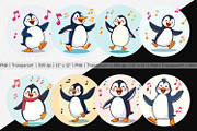 Dancing Penguin Clipart, a Graphic by Artnoy (Thumbnail 3 of 5)