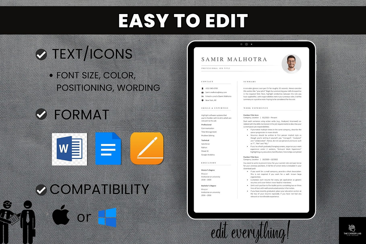 Resume/CV Modern Digital Template, a Resume Template by The Career Lab (Photo 7 of 10)