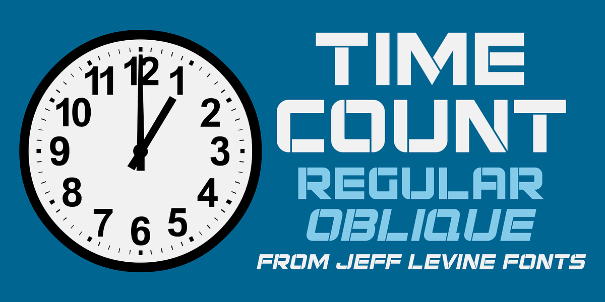 Time Count JNL, a Sans Serif Font by Jeff Levine Fonts (Photo 1 of 5)
