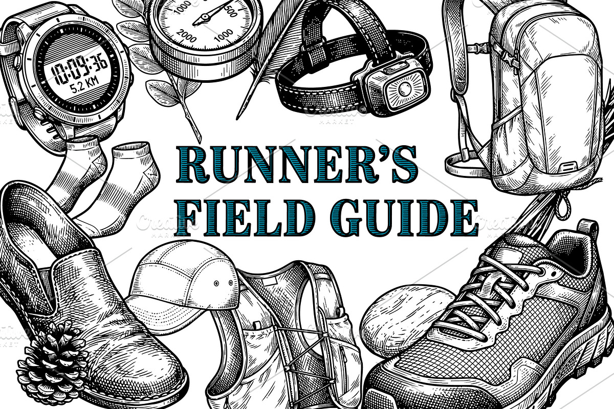 Running Gear Vintage Engraving, a Sport Illustration by Huza Studio (Photo 1 of 13)
