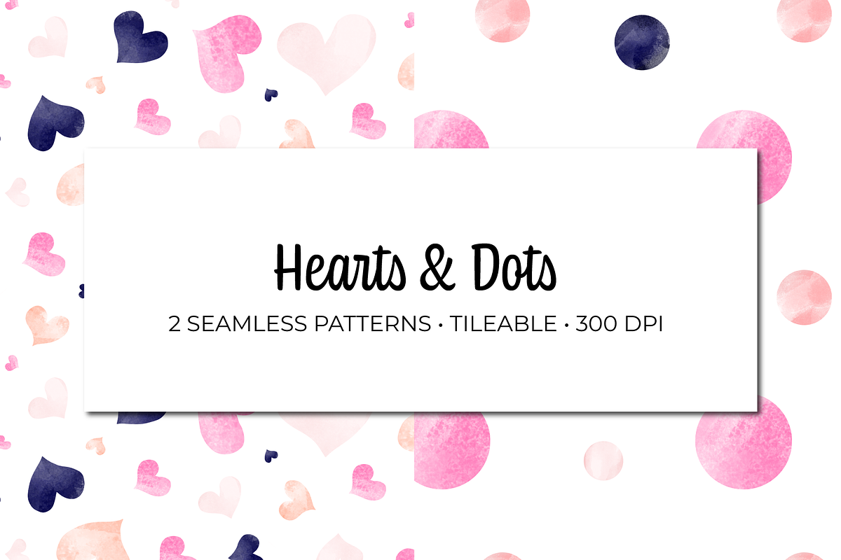 Hearts & Dots Seamless Patterns, a Pattern Graphic by Painted Puffin Creative (Photo 1 of 5)