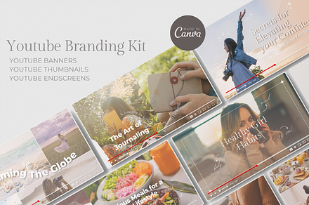 Emily YouTube Branding Kit Canva, a Social Media Template by Tomorrow's Muse Studio