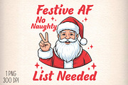 Christmas Sublimation PNG Festive AF, an Illustration by Daily.Designs (Thumbnail 1 of 5)