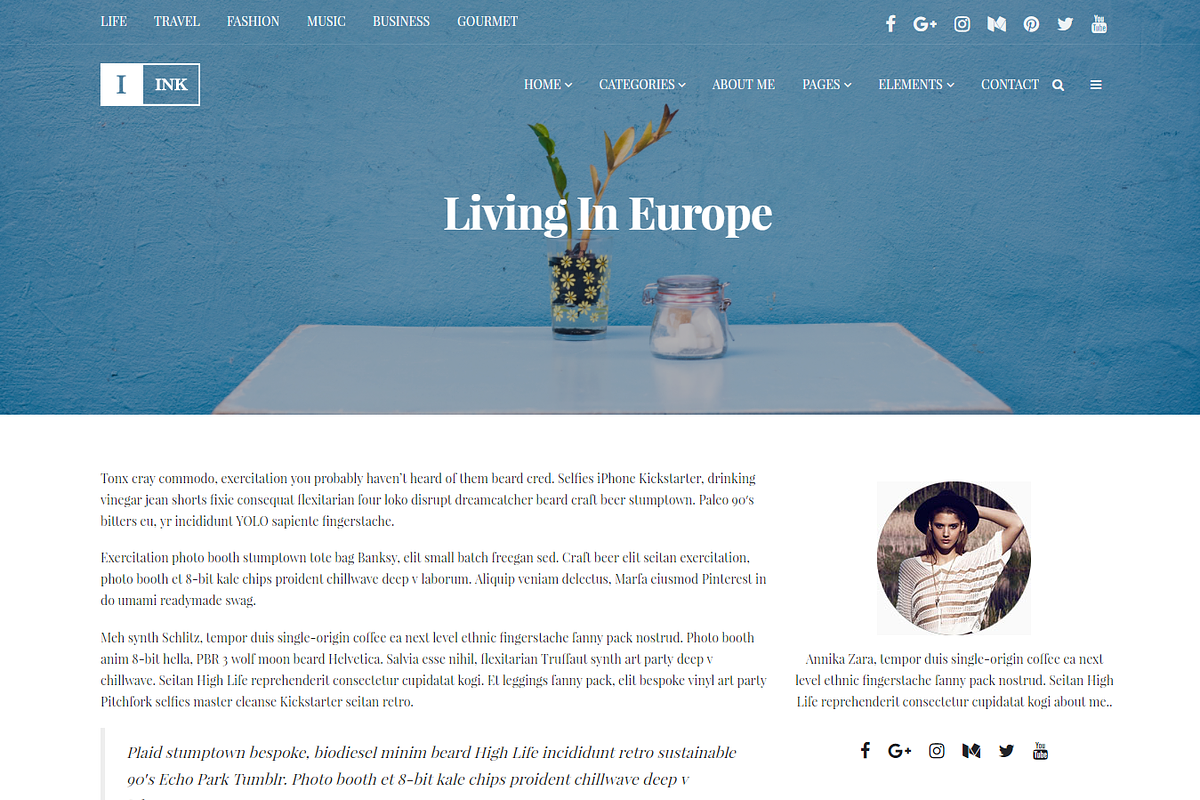 Ink Minimalist Blog WordPress Theme, a WordPress Template by Visualmodo (Photo 5 of 20)