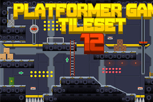 Platformer Game Tile Set 12, an Illustration by pzUH