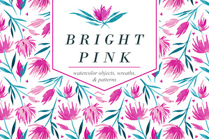 Watercolor Flowers Clip-Art Set