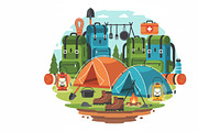 21 Camping Gear Vector Set, an Object Graphic by adenpinkstore (Thumbnail 3 of 9)