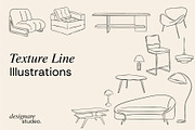 Retro Furniture Illustrations, a Decorative Illustration by ginni illustrations (Thumbnail 3 of 5)