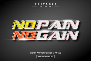 No Pain No Gain Editable Text Effect