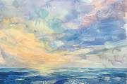 Watercolor Ocean, a Background Graphic by Printable Treasure (Thumbnail 12 of 13)