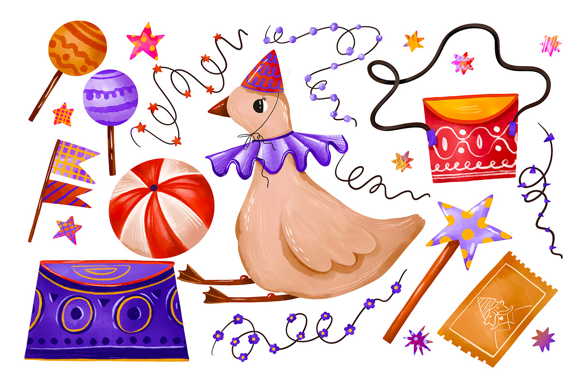 Festive Goose Party Clipart Set, an Animal Illustration by the_myro (Photo 1 of 17)