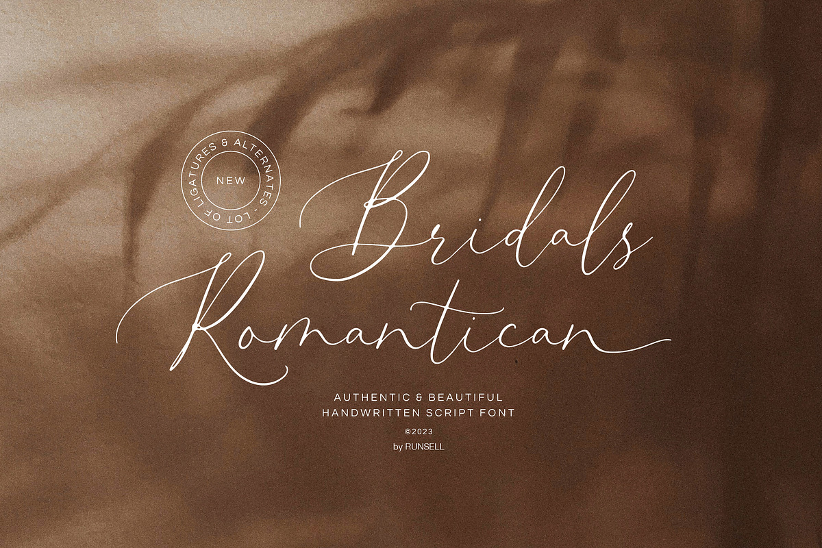 Bridals Romantican - Handwritten, a Handwritten Font by Runsell Studio (Photo 1 of 6)