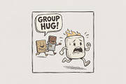 Group Hug! PNG, Funny Smores, an Illustration by SharpMarketplace (Thumbnail 1 of 4)
