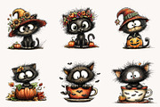 Whimsical Black Halloween Cat, a Seasonal Illustration by Designworld (Thumbnail 3 of 9)