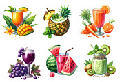 Juice Watercolor Clipart, an Illustration by SinaCreation (Thumbnail 3 of 5)