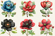Watercolor Flowers Clipart, an Illustration by DreamCafeArt (Thumbnail 5 of 8)