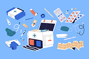 Medical tools set, pattern, banner, a Healthcare Illustration by PaperTrident (Thumbnail 1 of 5)