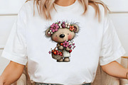 Whimsical spring teddy bear clipart, an Illustration by Designworld (Thumbnail 6 of 10)