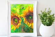 Acrylic Painted Suflowers Art, an Illustration by MaryAmi (Thumbnail 3 of 3)