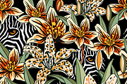 Mysterious Tiger Lilies (seamless), a Pattern Graphic by Uminoki (Thumbnail 4 of 6)