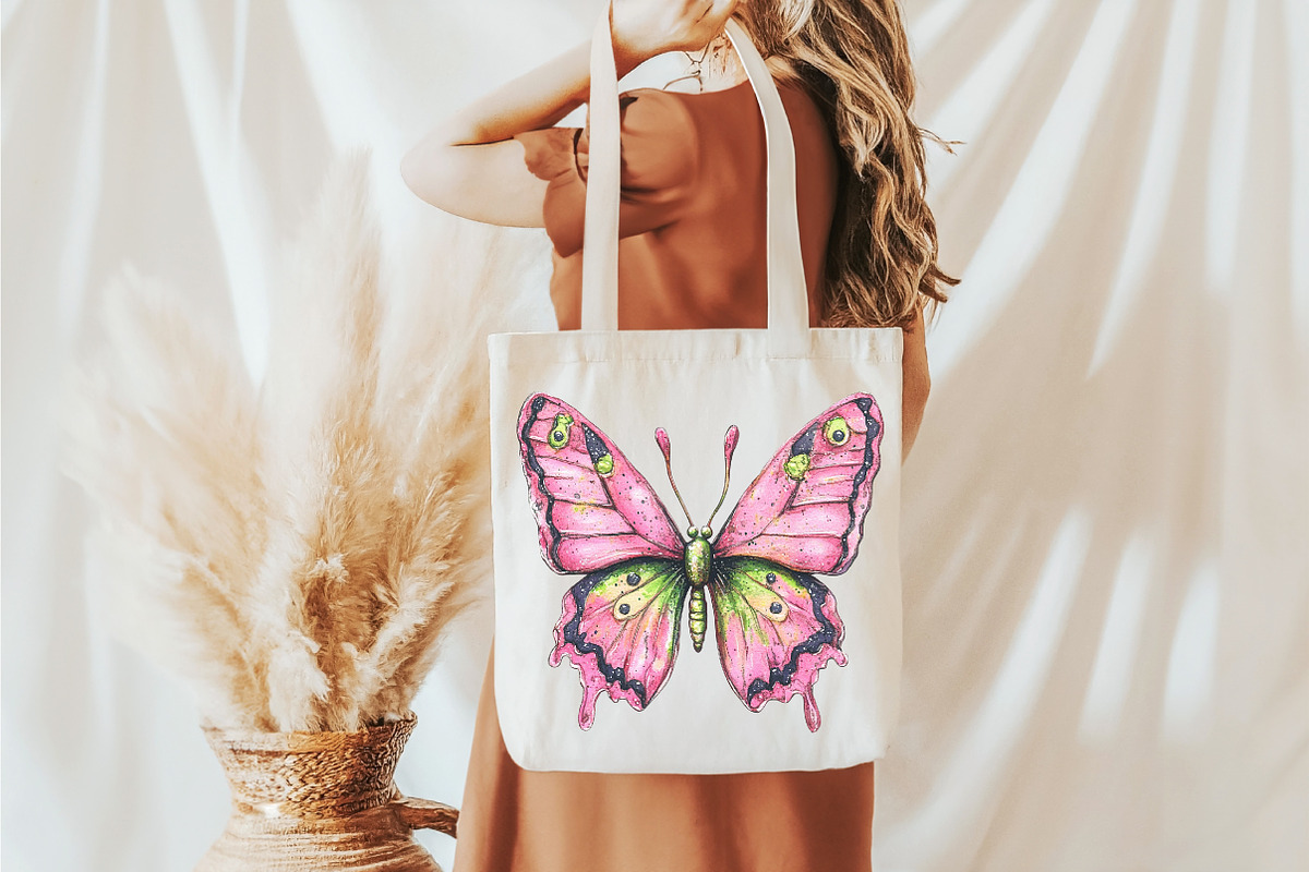 Watercolor Pink Girly Butterfly Clip, an Illustration by designcity5 (Photo 4 of 5)