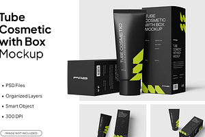 Cosmetic Tube Mockup 3 Views, a Packaging Mockup by graphicsauce