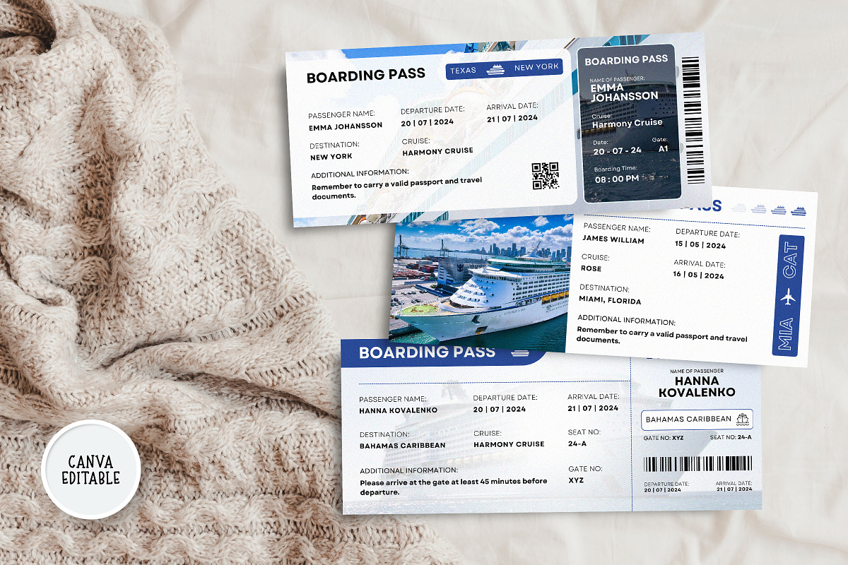 Cruise Canva Trip Ticket Template, a Card Template by Snapybiz (Photo 10 of 10)