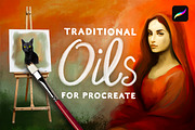 Traditional Oils for Procreate, a Brush Add-On by Mels Brushes (Thumbnail 1 of 8)