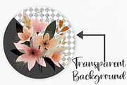 Watercolor Boho Floral Clipart, an Illustration by Canvas Craft (Thumbnail 2 of 6)