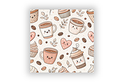 Cute Coffee Seamless Digital Paper, a Pattern Graphic by FloridPrintables (Thumbnail 7 of 7)